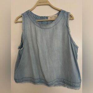Cloth & stone cropped chambray tank top